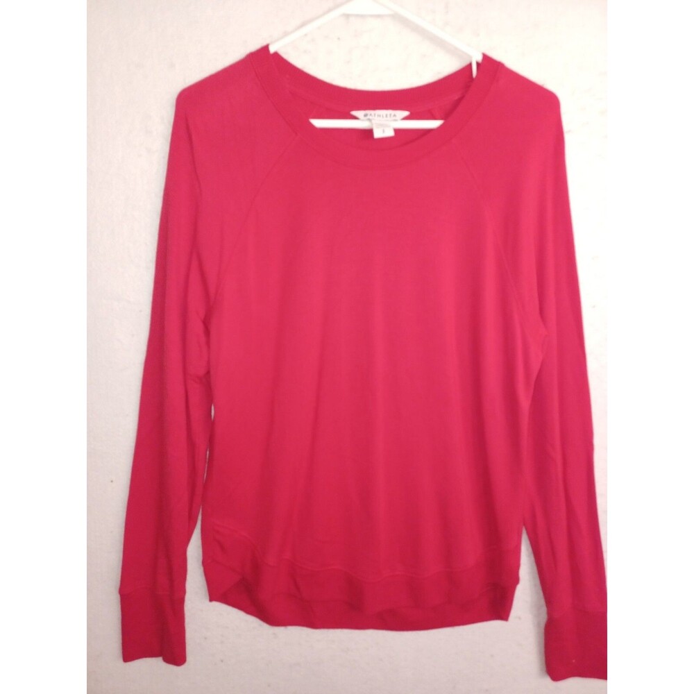 Athleta Sweatshirt Womens Red Active Long Sleeve Gym Sweatshirt S